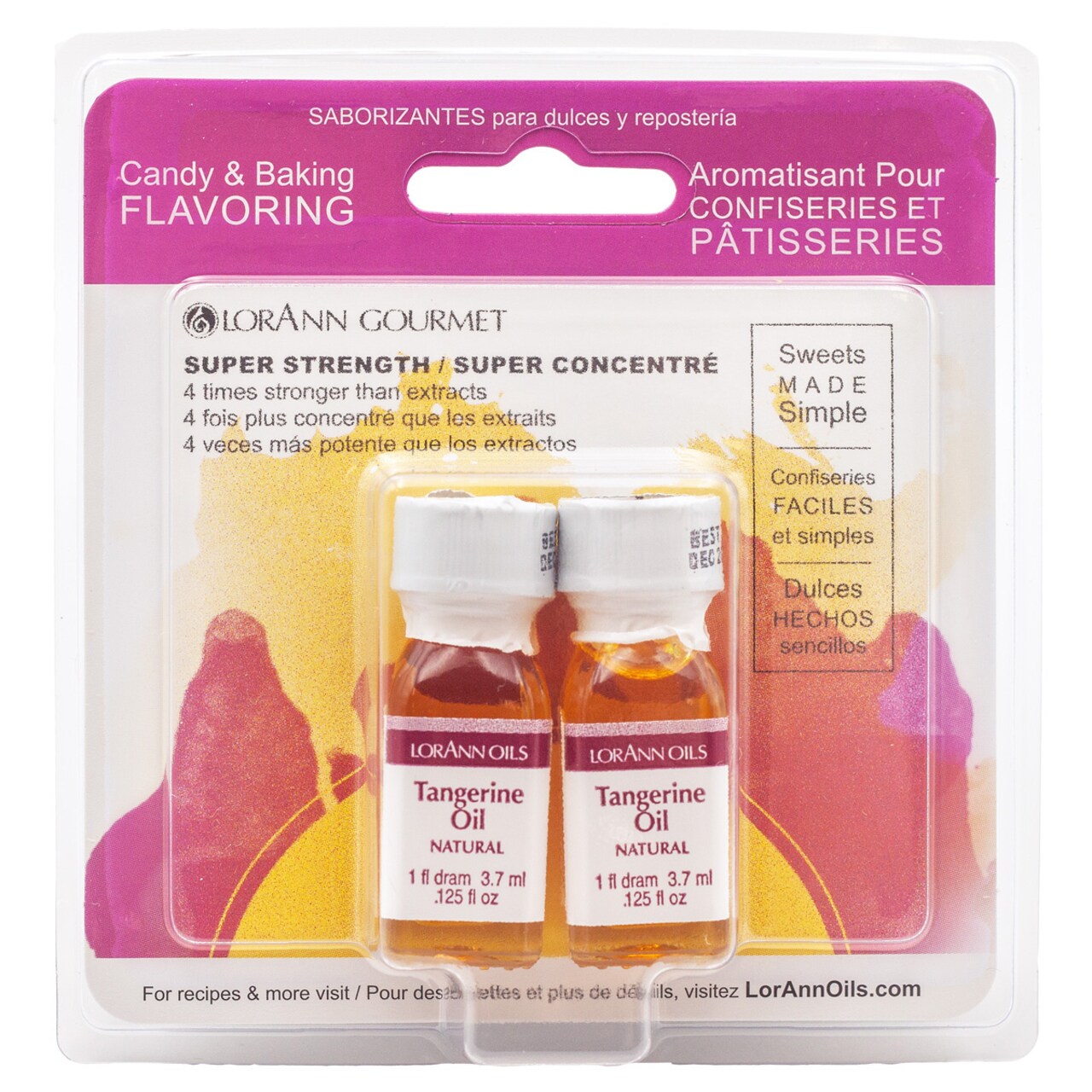 LorAnn Oils Tangerine Oil Super Strength Flavor, 1 Dram Twin Pack